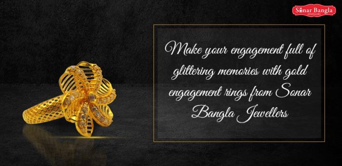 Make your engagement full of glittering memories with gold engagement rings from Sonar Bangla Jewellers